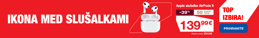 Brezžične slušalke Apple AirPods 3.gen / Lightning polnilni etui / bele