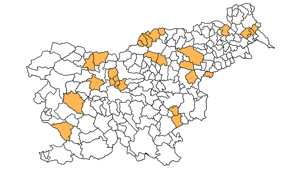 Pokritost občin s Petrol zemeljskim plinom