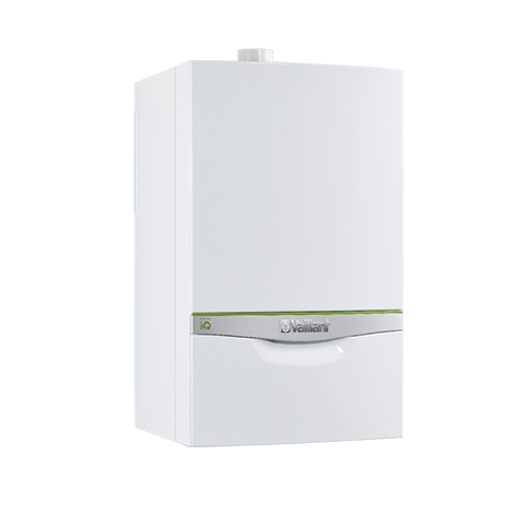 Na sliki je bela stenska plinska peč Vaillant.