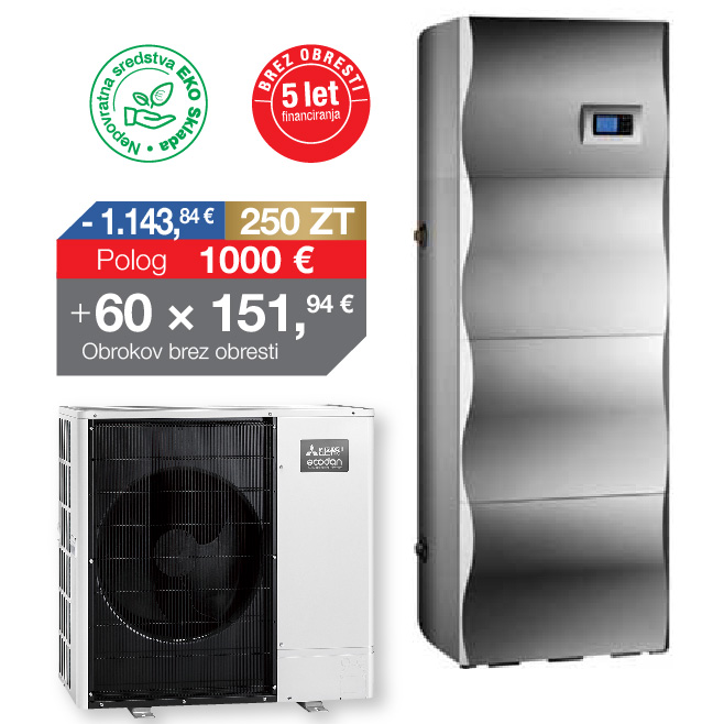 Orca Coolwex v povezavi z Mitsubishi Ecodan
