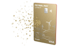 Na fotografiji je zlata kartica Petrol Pay Loyalty, na zgornjem levem delu pa sta napis »PETROL PAY LOYALTY« in čip za plačevanje.  Na spodnjem desnem delu kartice sta logotip VISA in oznaka »Credit«, medtem ko je na sredini izris pokrajine z vetrnicami in električnim vozilom v srebrnih linijah.  Na levi strani kartice se razpršijo zlate zvezdice, ki ustvarjajo bleščeč vizualni učinek.