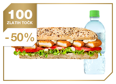 Sendvič pohanček + Voda Fresh, 0,25 l
