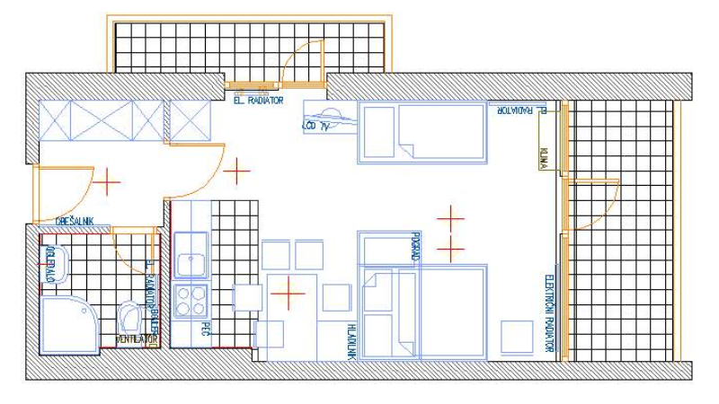 Kranjska Gora - Apartma za 4 oseb - tloris