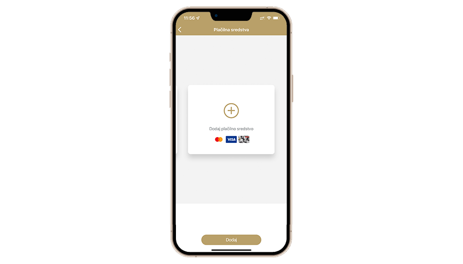 Dodajanje Petrol srebrne plačilne kartice v app Na poti 2