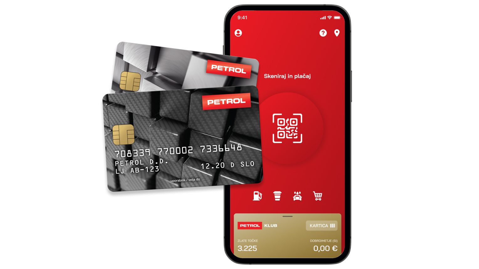S kartico plačujte v aplikaciji Petrol GO