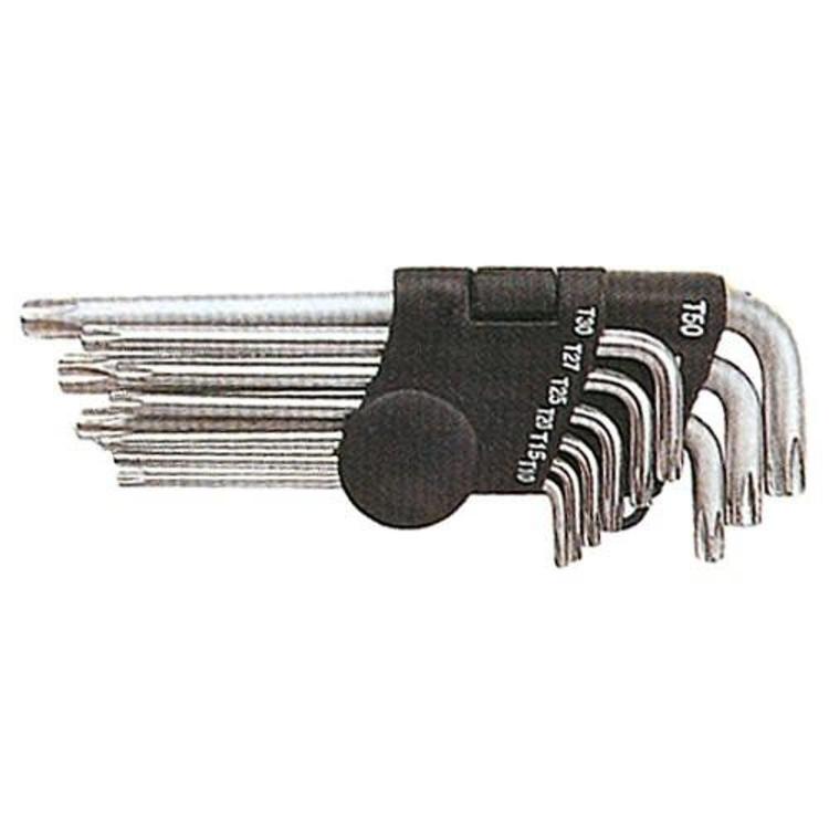 Set ključev Torx, 9kos, T10,T15,T20,T25,T27,T30,T40,T45,T50