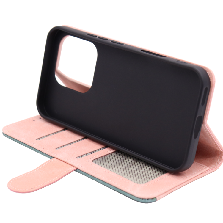 Roza preklopna torbica za Honor 600 Lite z magnetnim zapiranjem, notranjim TPU ohišjem, režami za kartice in funkcijo stojala nudi celovito zaščito in praktično uporabo.