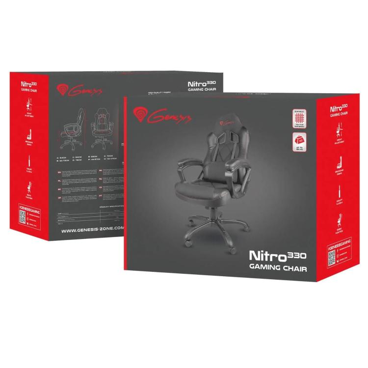 Gaming stol Genesis Nitro 330, ergonomski, črn_4