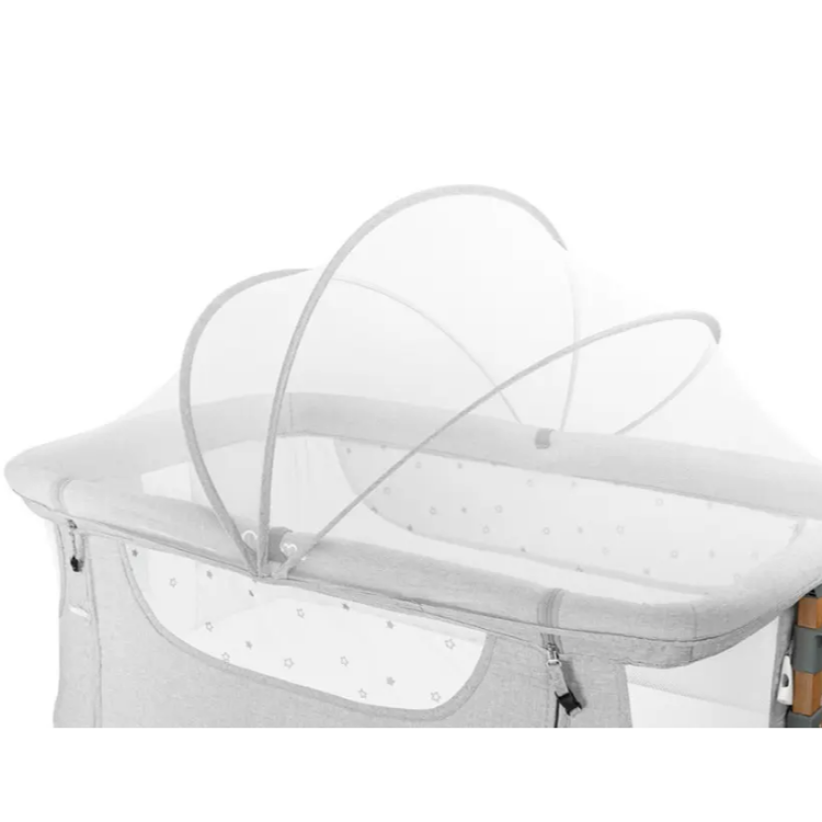Pametna otroška postelja, stajica, nastavljiva višina + kot MoMi SMART BED 4v1, svetlo siva