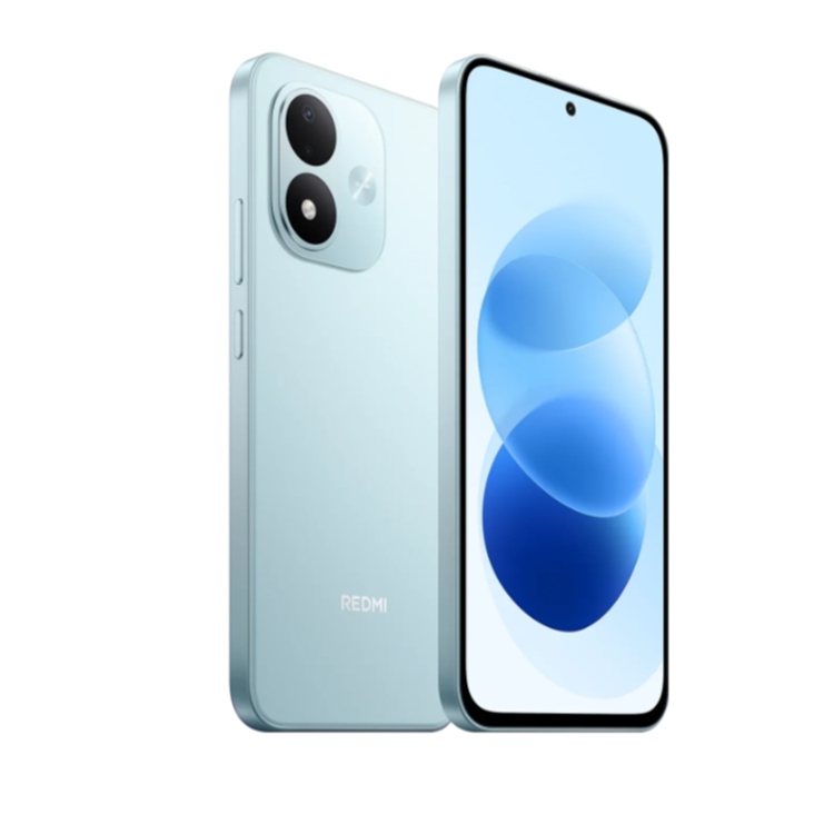 Xiaomi Redmi Note 17 5G 6/256GB, Sky Teal – svetlo moder telefon, sprednji in zadnji pogled, dvojna zadnja kamera.