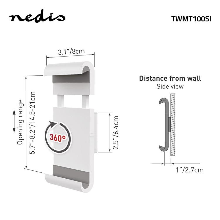 Stensko stojalo za tablice Nedis TWMT100SI 7-12 inch