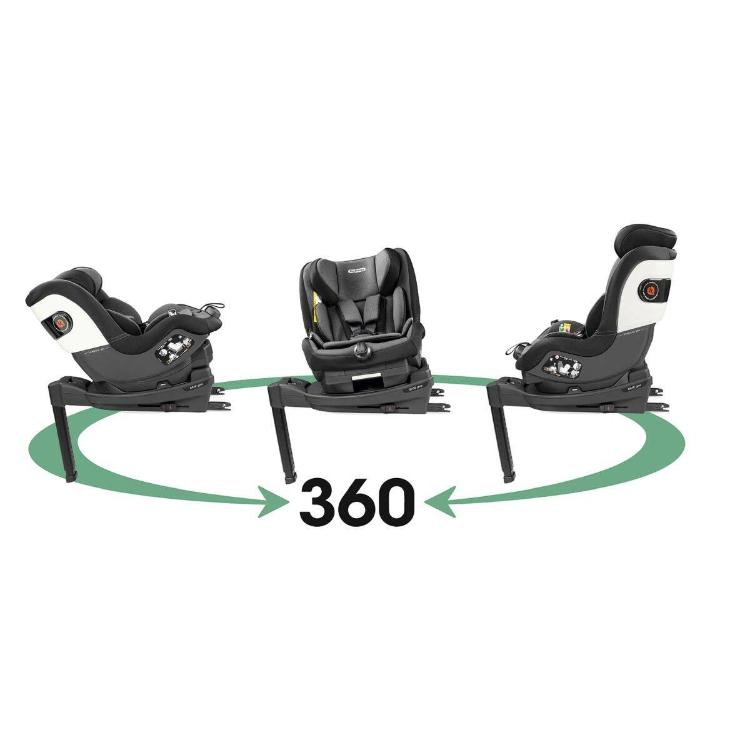 Avtosedež Peg Perego z možnostjo 360-stopinjskega vrtenja, prikaz različnih položajev
