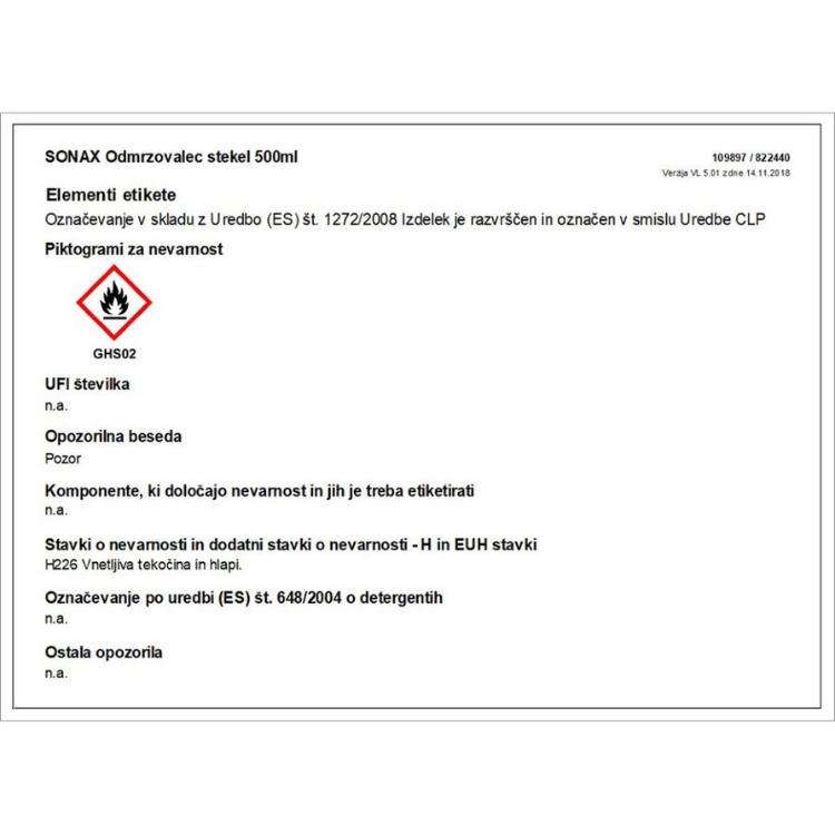 Odmrzovalec avtomobilskih stekel Sonax, 500 ml_2