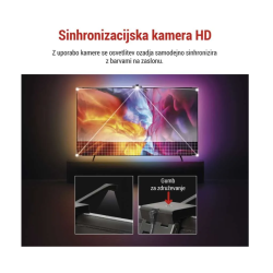 HD sinhronizacijska kamera na vrhu TV-ja zaznava barve slike in jih usklajuje z LED osvetlitvijo ozadja.