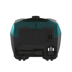 Zadnji del sesalnika Hoover z vrečko, prikaz filtracije in priključkov.