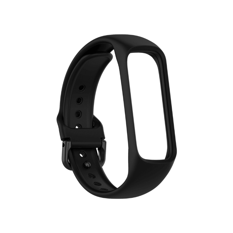 Črn silikonski pašček za Samsung Galaxy Fit2 z nastavljivo dolžino in varnim zapiranjem nudi udobje