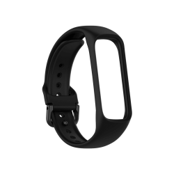 Črn silikonski pašček za Samsung Galaxy Fit2 z nastavljivo dolžino in varnim zapiranjem nudi udobje