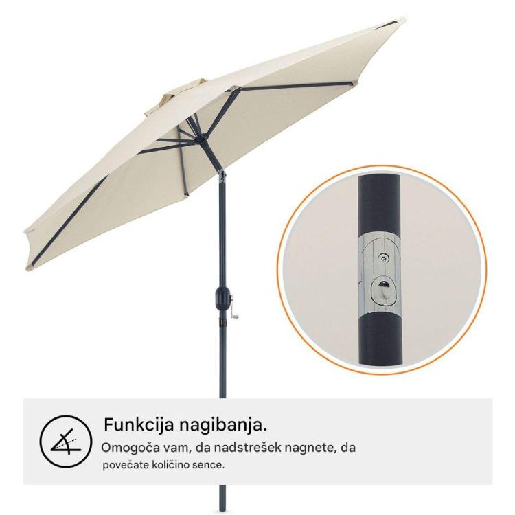 Senčnik VonHaus UV30+, 2,7 m, bež, samostoječi