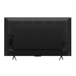 Zadnja stran televizorja TCL z rešetkastim ohišjem in dvema nogama.