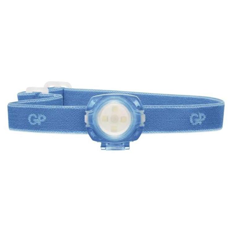 Naglavna LED svetilka GP CH31, 40 lm, 8m, 2× CR2025, modra
