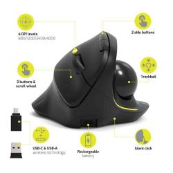 Ergonomska miška PORT Trackball WL+BT_3