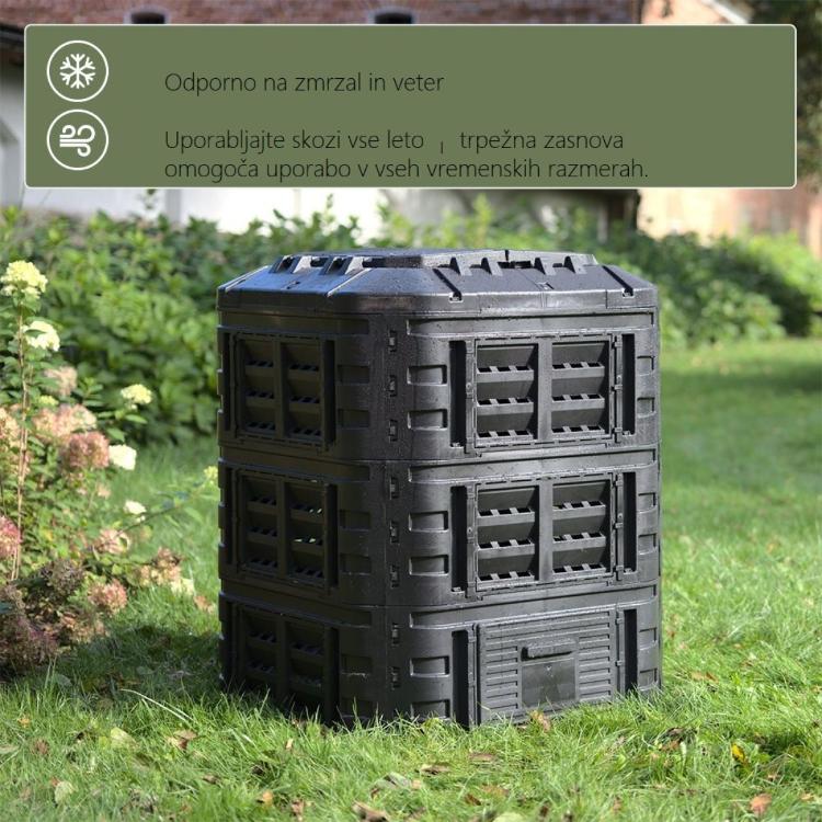 Kompostnik VonHaus 2500596, 360 l, črn