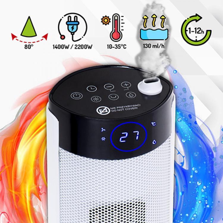 Keramični pokončni grelnik  Adler LCD AD7730 2200W, bel