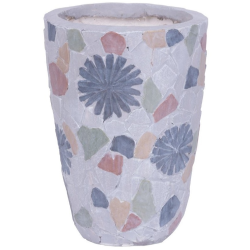 Keramična posoda za rože - mozaik, 20,5x20xH28 cm
