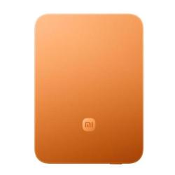 Prenosna baterija Xiaomi Ultra Thin Magnetic 15W 5000 GL, oranžna, s tankim ohišjem in magnetnim pritrjevanjem.
