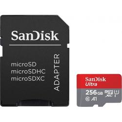 Spominska kartica MicroSDXC SanDisk 256GB Ultra, 150MB/s, UHS-I, C10, A1, adapter