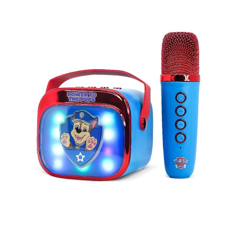 Prenosni zvočnik z brezžičnim mikrofonom, lučkami RGB LED in Bluetooth 5.3., PAW Patrol PopSing