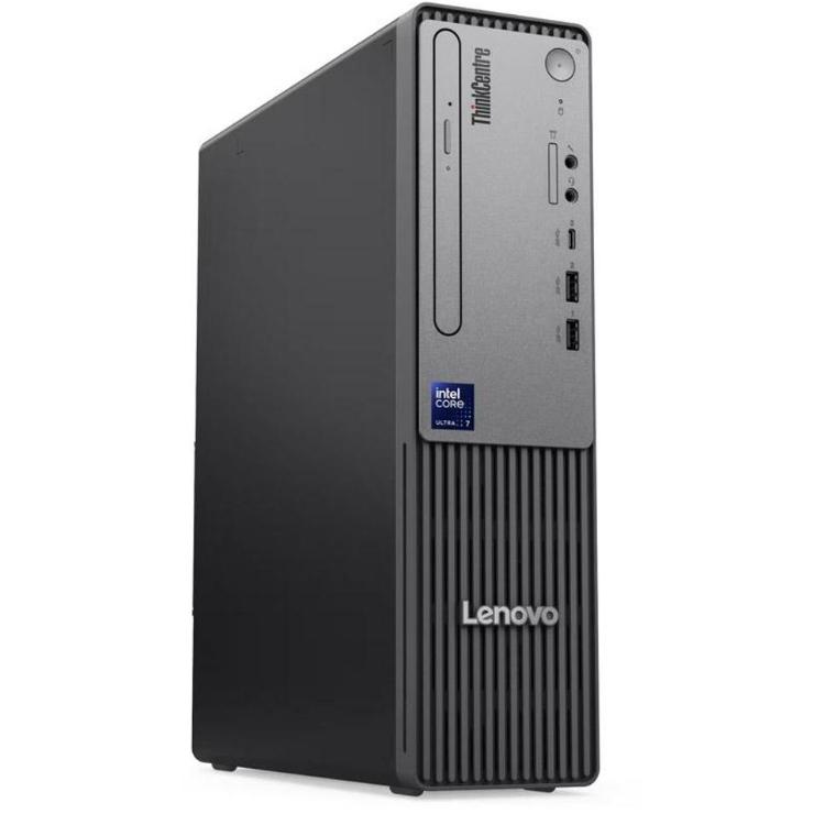 Namizni računalnik Lenovo ThinkCentre v kompaktnem Tower ohišju z Intel Core Ultra procesorjem, sodobnimi priključki in elegantnim poslovnim dizajnom omogoča zanesljivo delovanje za pisarniško in profesionalno uporabo.
