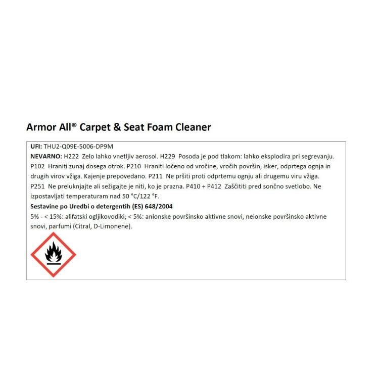 Pena za večnamensko čiščenje Armor All Carpet & Seat Foam Cleaner, 500 ml_1