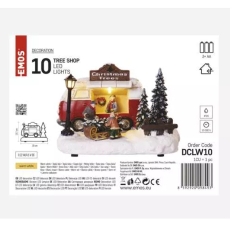 LED božični avto, 13,7 cm, 3× AA, notranji, topla bela_2