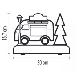 LED božični avto, 13,7 cm, 3× AA, notranji, topla bela_3