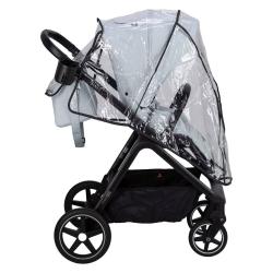 FreeON Nube voziček v svetlo sivi barvi z nameščeno zaščitno dežno prevleko (rain cover)
