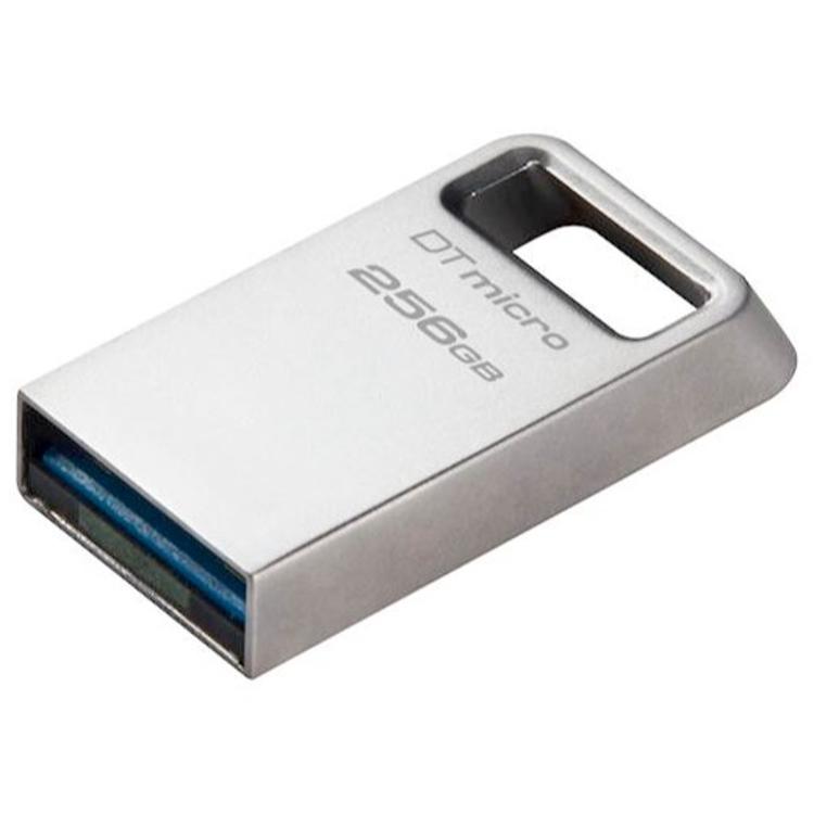 USB ključ Kingston 256GB DT Micro, 3.1, srebrn, kovinski, micro format, 3.2.