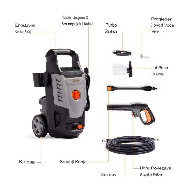 Visokotlačni čistilec VonHaus 3500263, 1600 W