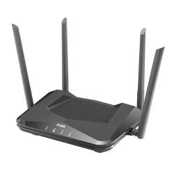 D‑Link DIR‑X1530 Wi‑Fi 6 usmerjevalnik s štirimi zunanjimi antenami, prikazan pod kotom.