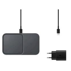 Originalna polnilna postaja DUO, adapter, kabel, Samsung, 15 W, črna