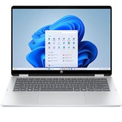 HP OmniBook 5 Flip 14 z zaslonom na dotik, prikazan v klasičnem prenosniškem načinu z operacijskim sistemom Windows 11 in tankimi robovi zaslona.