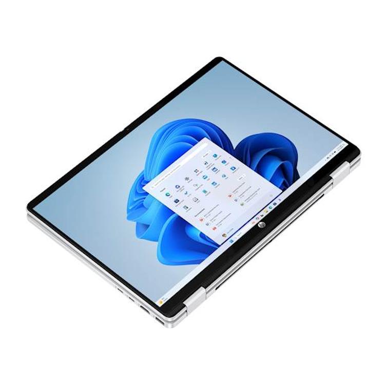 HP OmniBook 5 Flip 14 v tabličnem načinu z 360-stopinjskim pregibom zaslona na dotik.