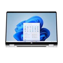 HP OmniBook 5 Flip 14 z zaslonom na dotik, prikazan v odprtem prenosniškem načinu z operacijskim sistemom Windows 11.