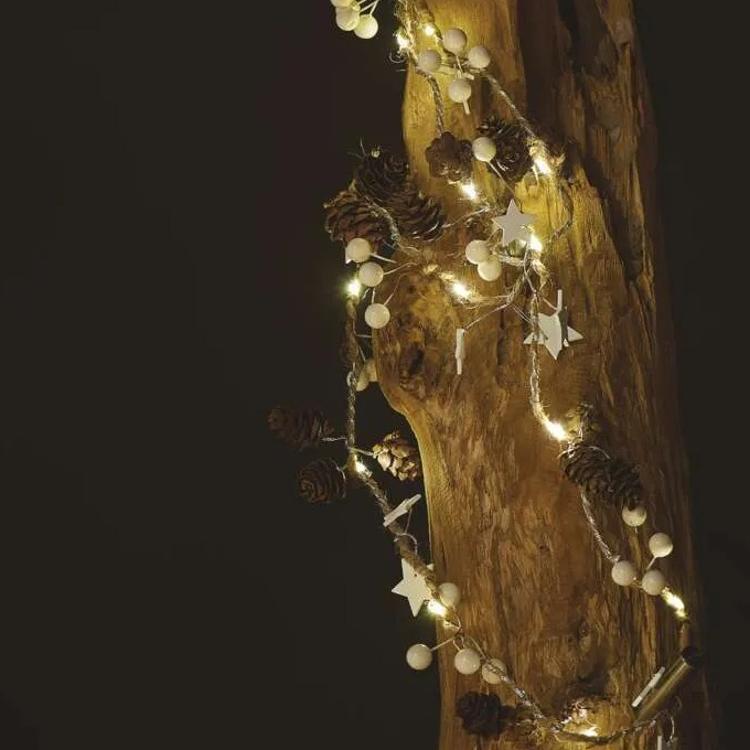Božična girlanda Emos storžki, LED, 1,7 m, notranja, topla