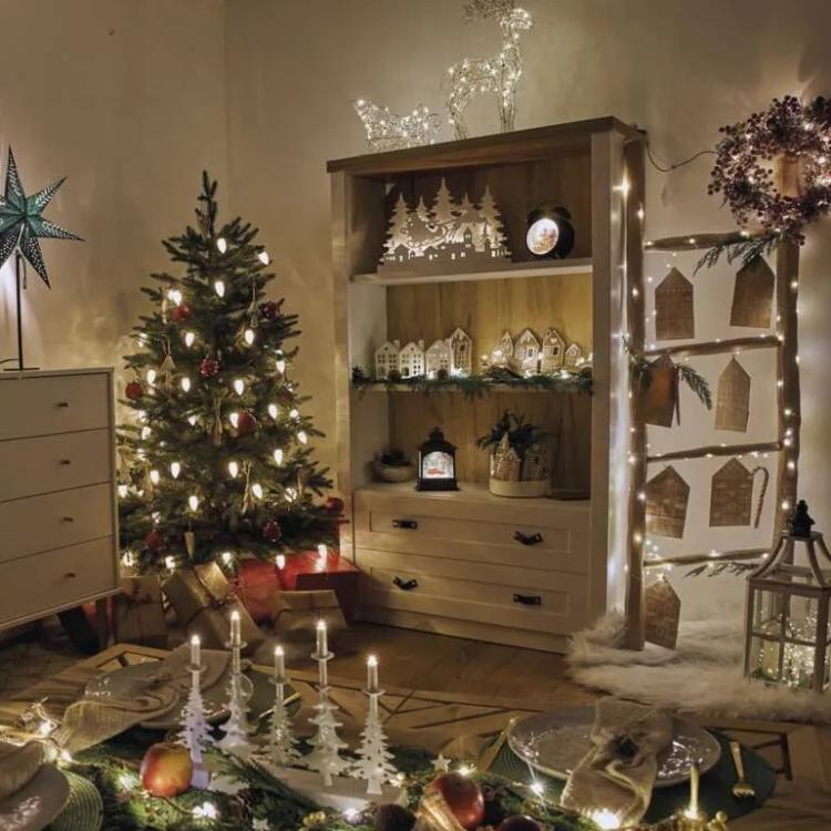Božična girlanda Emos storžki, LED, 1,7 m, notranja, topla