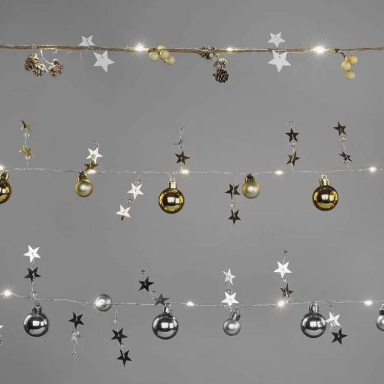 Božična girlanda Emos storžki, LED, 1,7 m, notranja, topla