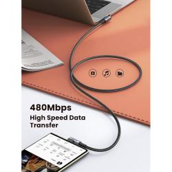 Kabel podpira prenos podatkov s hitrostjo do 480 Mb/s za hitro sinhronizacijo datotek.