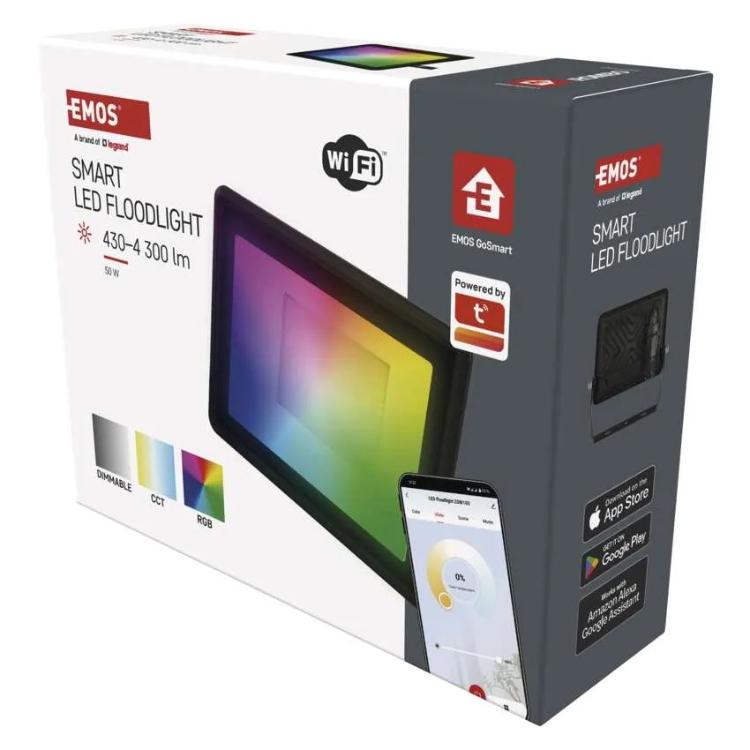 LED reflektor Emos Gosmart 50 W, 4300 lm, RGB+CCT, IP65