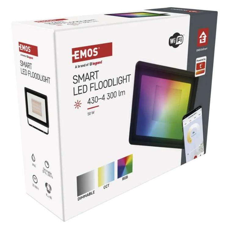LED reflektor Emos Gosmart 50 W, 4300 lm, RGB+CCT, IP65