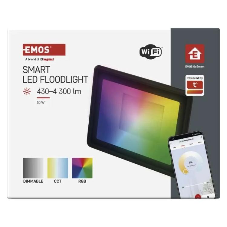 LED reflektor Emos Gosmart 50 W, 4300 lm, RGB+CCT, IP65